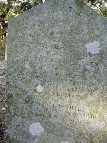 14 tombstone, George, Jane and Mary Bain