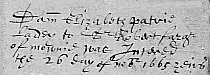 16 Dame Eliz Patrie, wife of Farquhar burial